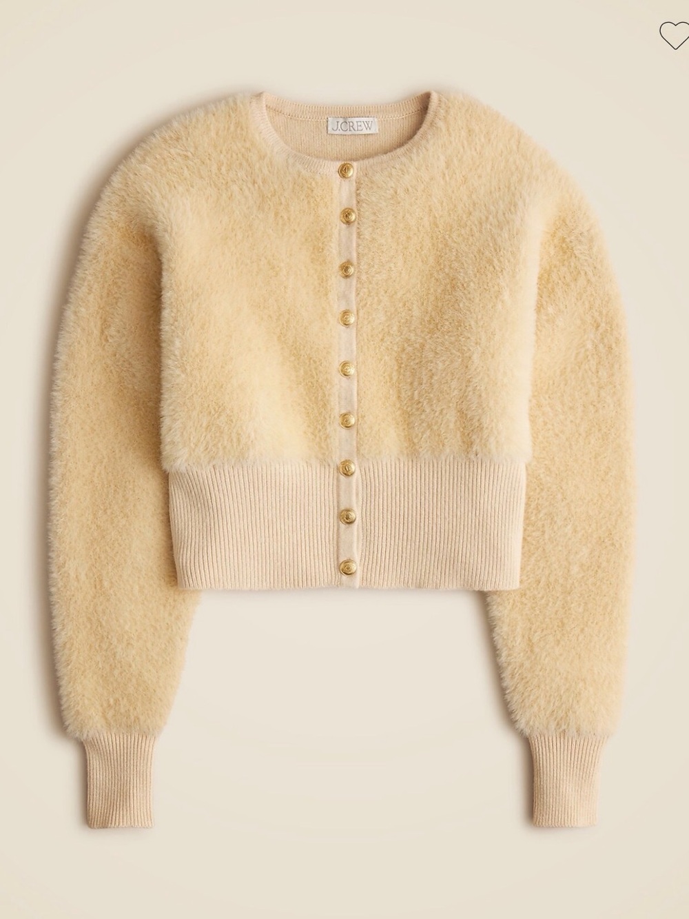 J.CREW
Fitted-Waist Cardigan Sweater in Fuzzy Yarn - Aged Sand Color - Picture 2 of 5
